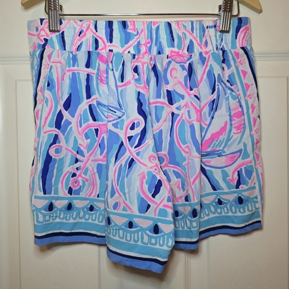 Lilly Pulitzer 5" Neilah Short In Skim Blue Reel Nauti Engineered Short Size XS - Picture 2 of 8